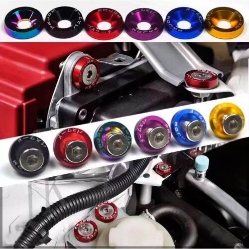 Arandela JDM azul con tornillos M6x16 - 10uds - Imagen 4