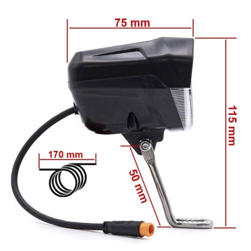 Faro led con claxon negro 12-72v con conector waterproof - Imagen 2
